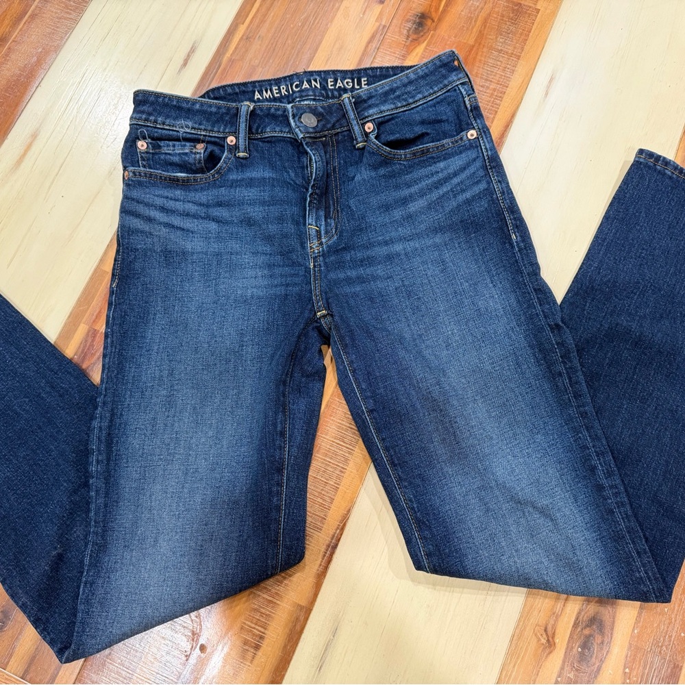 American Eagle Outfitters Dark Blue Straight Leg Jeans